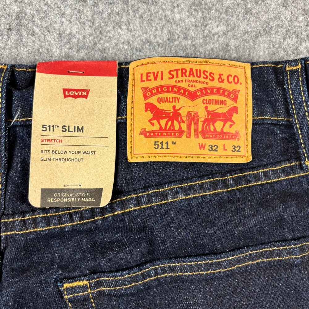 Levi's 511 Slim Jeans Mens 32x32 Dark Indigo Stretch Denim NWT 04511-1042